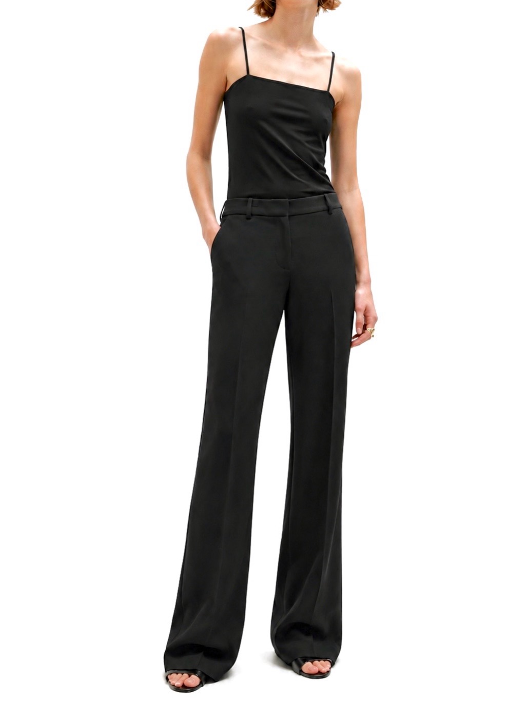 Nwot Kobi Halperin Black Tailored Crepe Mid-Rise Bootcut Trousers Pants Size 4